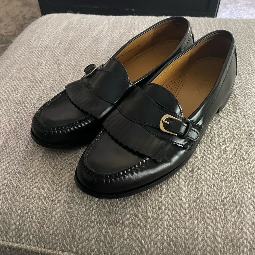 Cole Haan Classic Pinch Buckle Black Leather Loafers, Sz 11